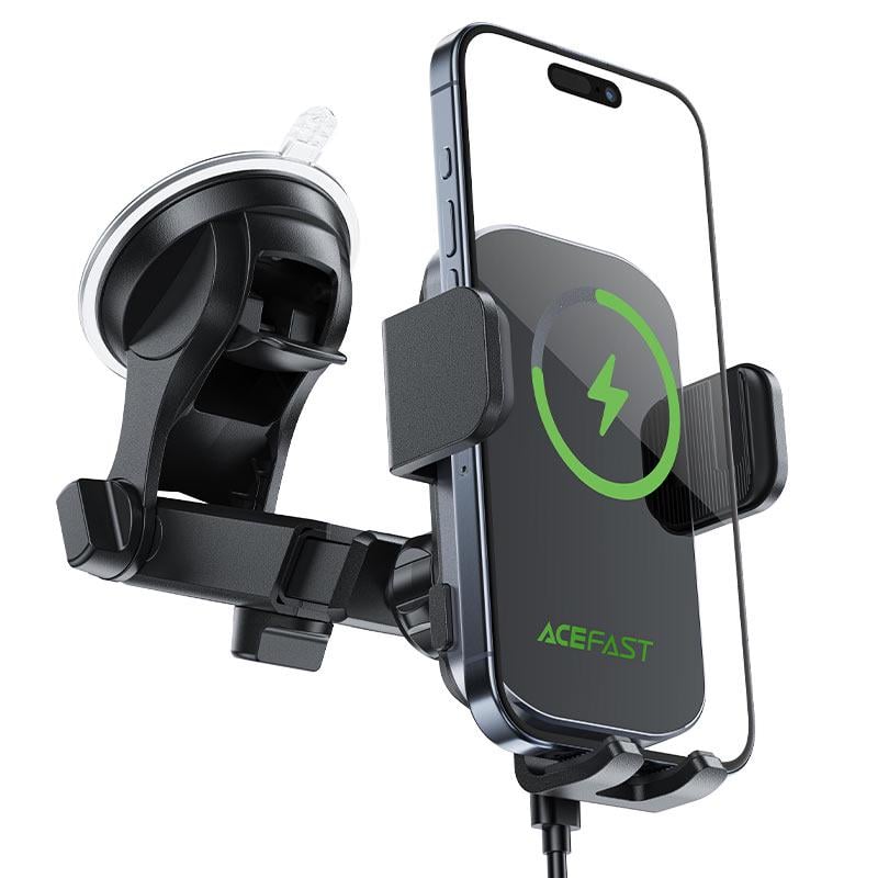 Автодержатель для телефона с БЗП Acefast D53 Wireless charging car holder with electric clamp for dashboard Black (6974316284246) - фото 3 Автодержатель для телефона с БЗП Acefast D53 Wireless charging car holder with electric clamp for dashboard Black (6974316284246) - фото 3
