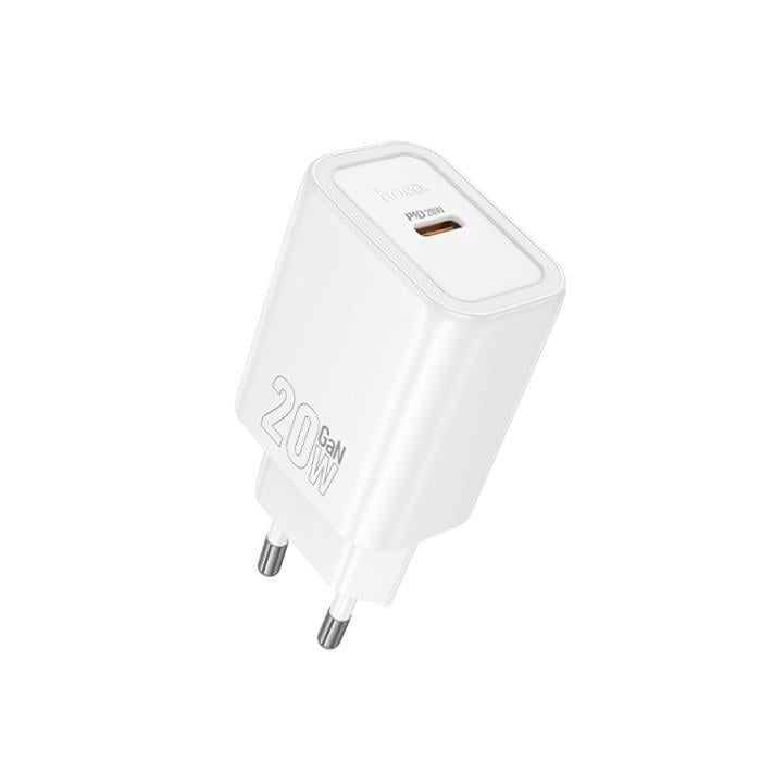 Зарядний пристрій мережевий для Hoco N60 Gentle single port PD20W charger EU White (6942007644181)