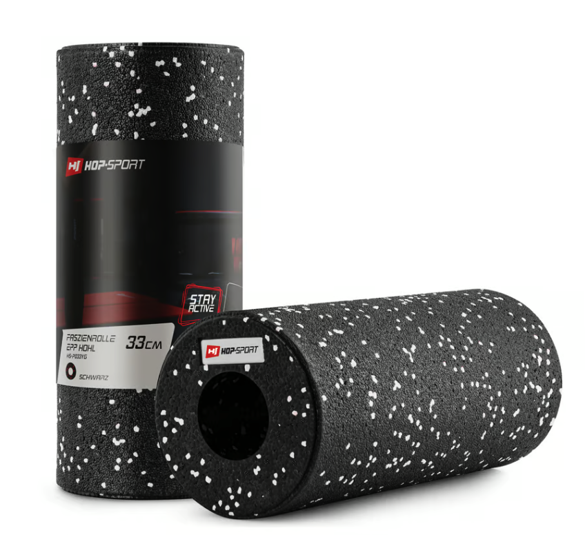 Роллер массажер гладкий Hop-Sport EPP HS-P033YG 33 см Черно-белый (4706)