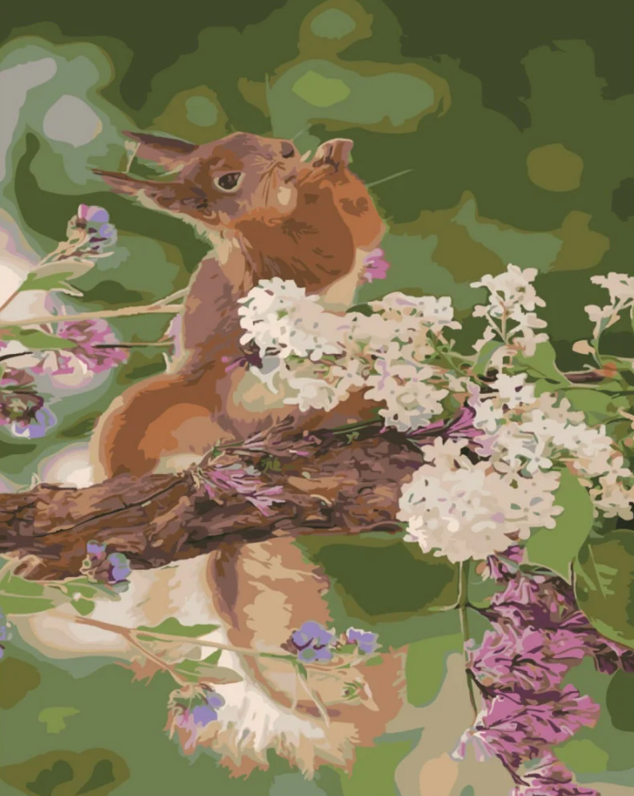 Картина по номерам Strateg Среди цветов сирени 40x50 см (SY6459)