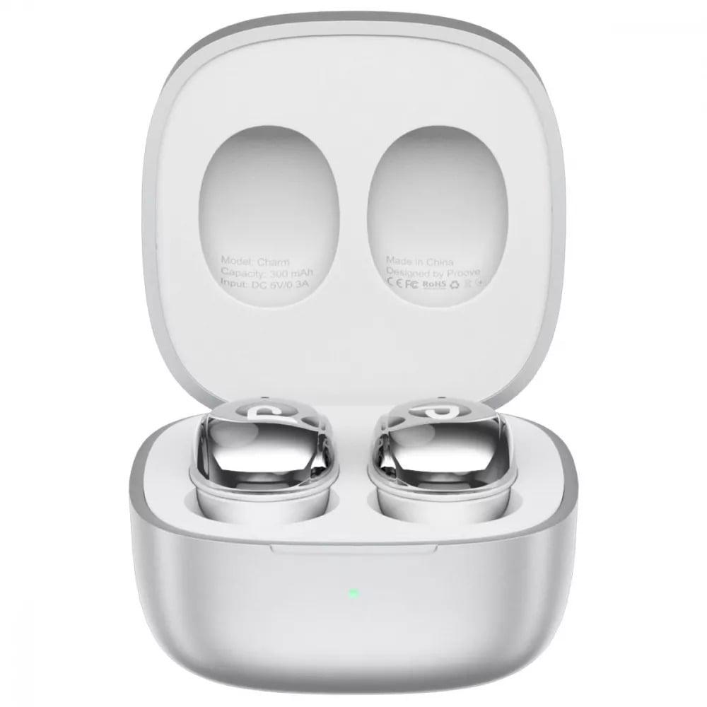 Наушники беспроводные Proove Charm TWS APP с Bluetooth 5.4 кейс 300 mAh Silver (TWCH0001AP06)