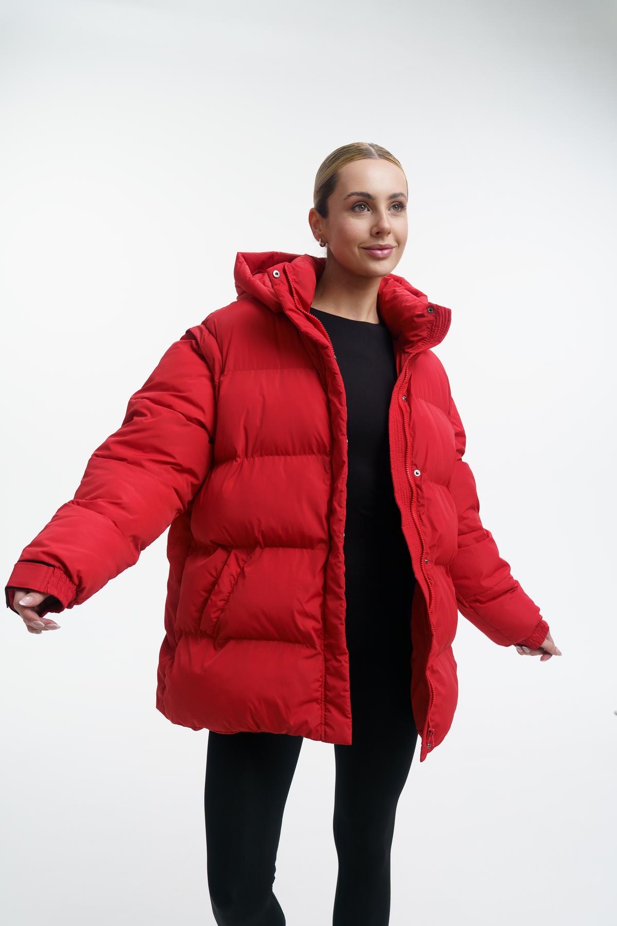 Пуховик-трансформер жіночий Intruder Mishele L Червоний (1642766130/L) - фото 7 Пуховик-трансформер жіночий Intruder Mishele L Червоний (1642766130/L) - фото 7