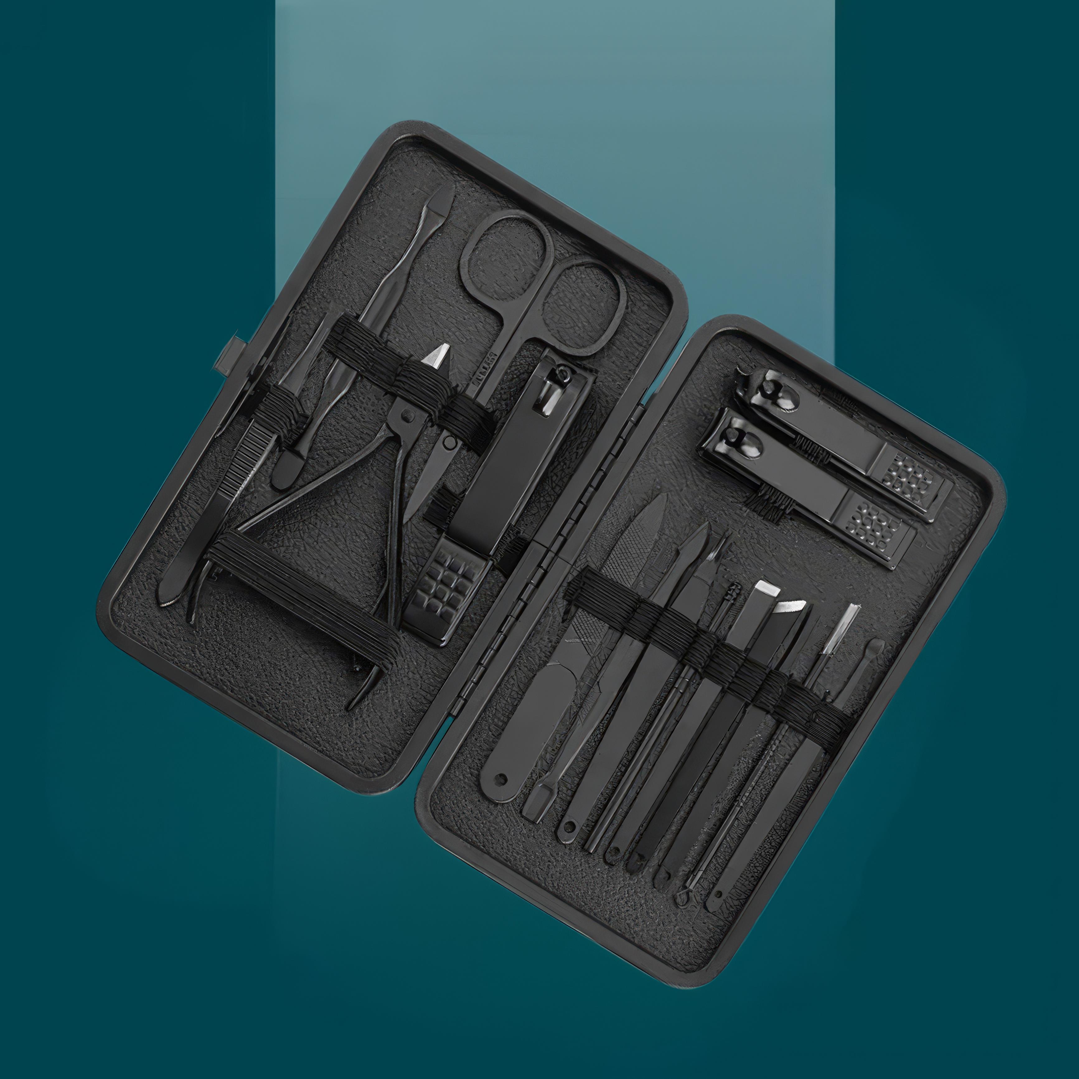 Набір інструментів для манікюру та педикюру 16 шт. Чорний - фото 2 Набір інструментів для манікюру та педикюру 16 шт. Чорний - фото 2