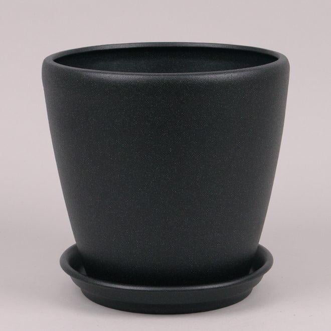 Горшок керамический Flora Грация крошка 1,2 л Черный (10296)