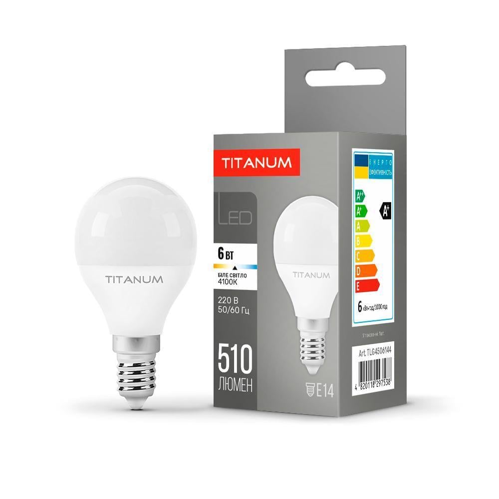 Світлодіодна лампа TITANUM G45 6W E14 4100K (27830655)
