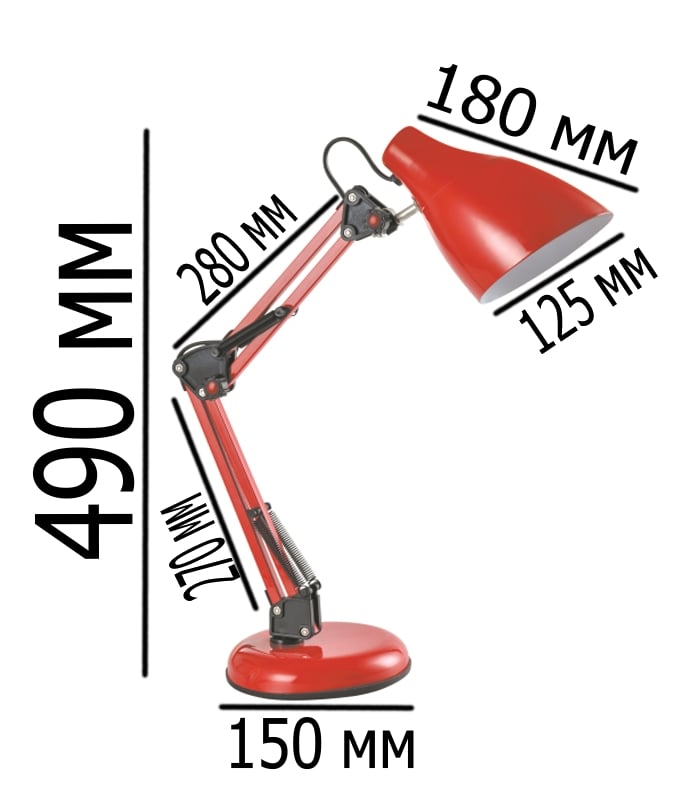 Лампа настільна Lumano 60W E27 CONTE на підставці червона - фото 2 Лампа настільна Lumano 60W E27 CONTE на підставці червона - фото 2