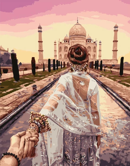 Картина по номерам Brushme GX3442 Следуй за мной Тадж-Махал 40x50 см (1296568923)