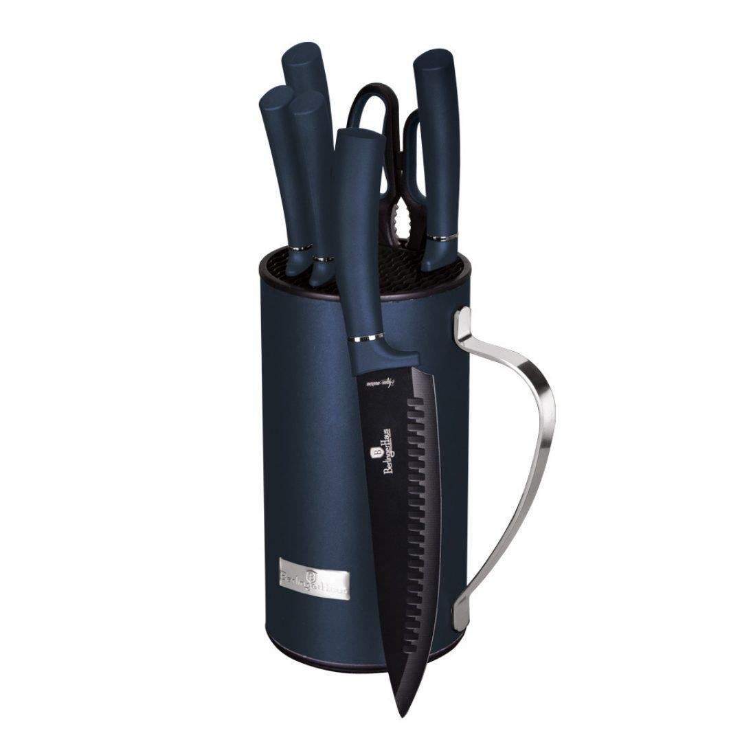 Набір ножів Berlinger Haus Metallic Line Aquamarine Edition для хліба/овочів/нарізки/кухарський/універсальний/ножиці нержавіюча сталь 7 предметів