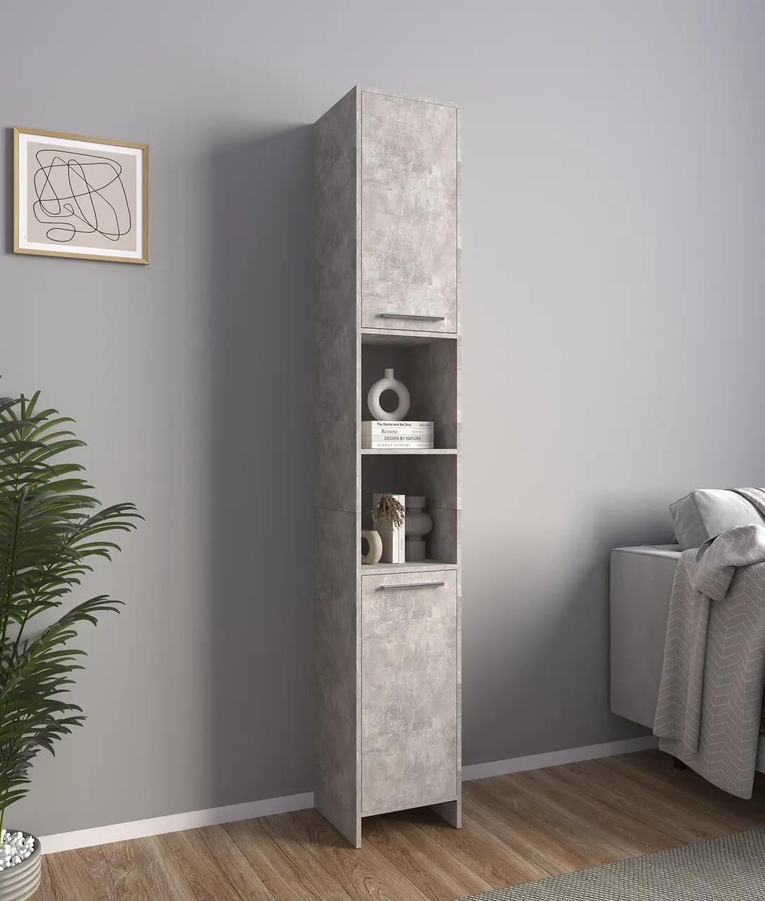 Пенал для ванной MO001 300х1900х300 мм Бетон (54384986904537658458465)