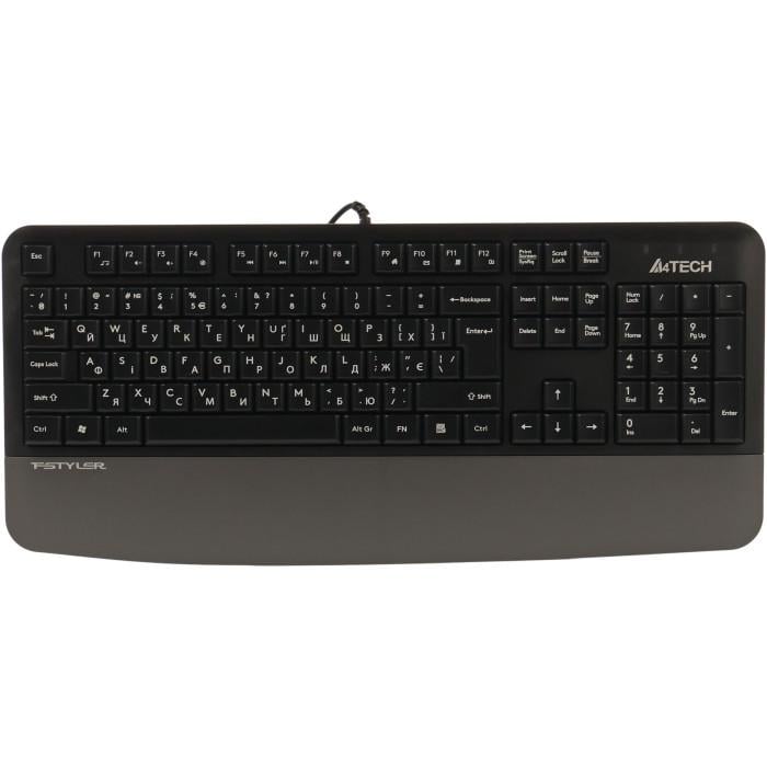 Клавіатура дротова A4Tech FK20 мембранна USB-A 104 клавіші 1,5 м ENG/UKR Grey