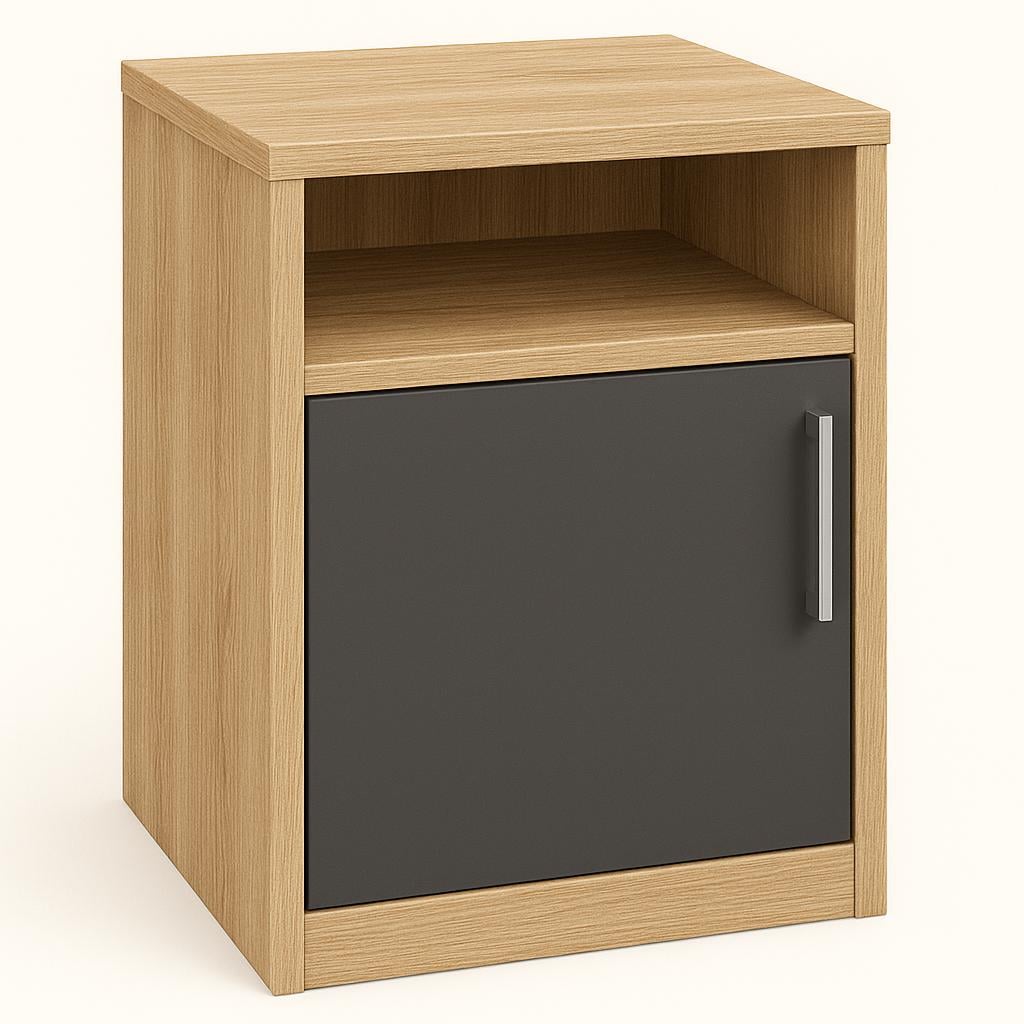 Приліжкова тумба №2 ДСП 500х350х400 мм Дуб Сонома світлий/Антрацит Приліжкова тумба №2 ДСП 500х350х400 мм Дуб Сонома світлий/Антрацит