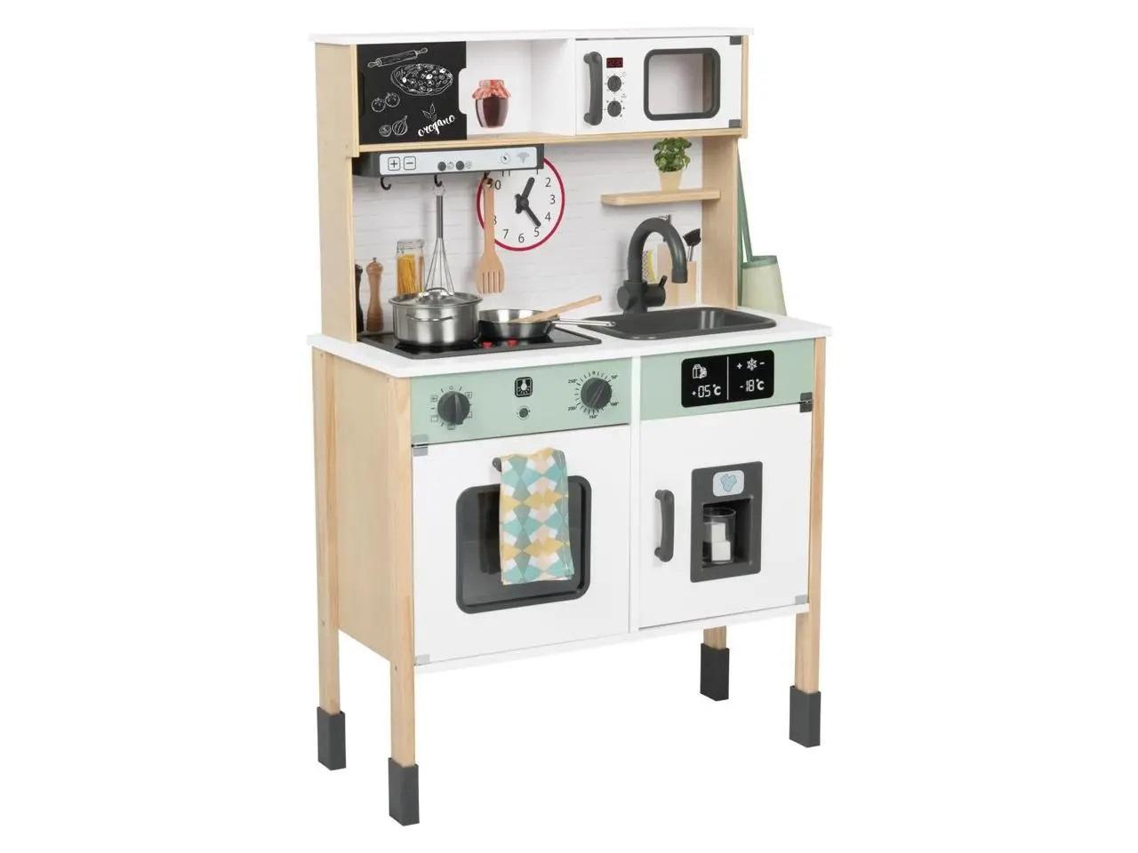 Игрушечная деревянная кухня со светом звуками и посудой (id_1218)