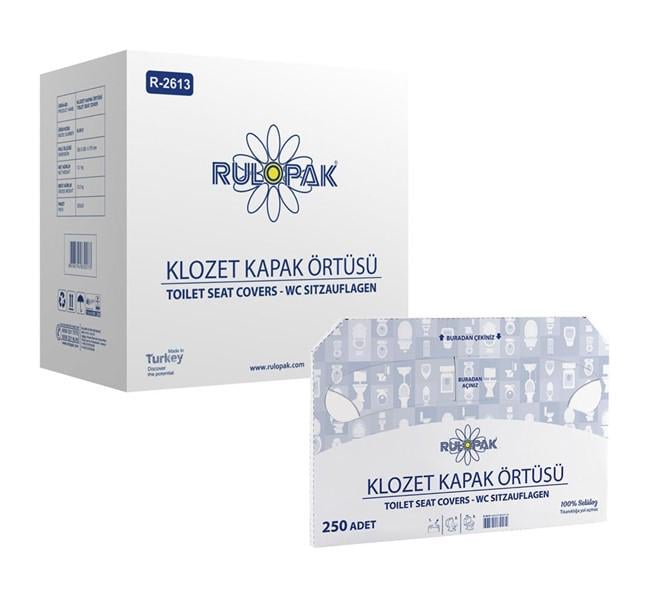 Накладки бумажные на унитаз Rulopak, 1/2 сложение 250 шт.