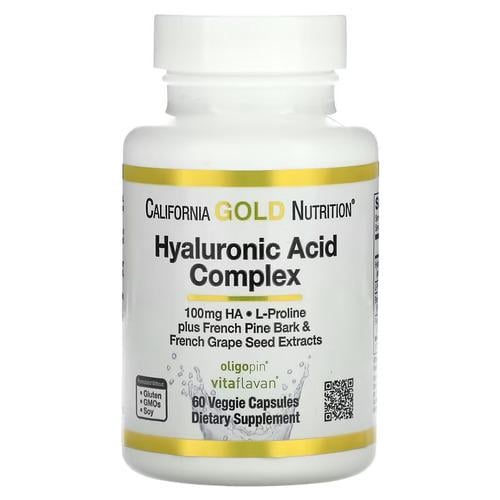 Гиалуроновая кислота California Gold Nutrition Hyaluronic Acid Complex 60 капс. (CGN-00856)