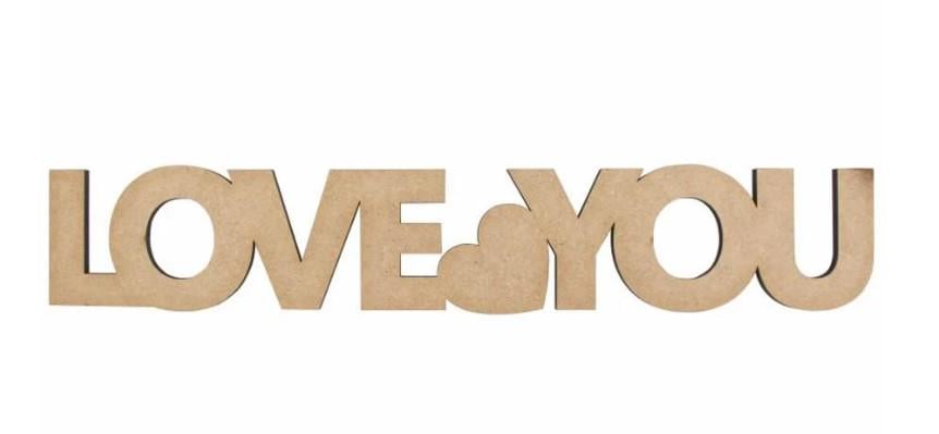 Заготовка для декупажа ROSA TALENT Надпись Love You 45х8 см