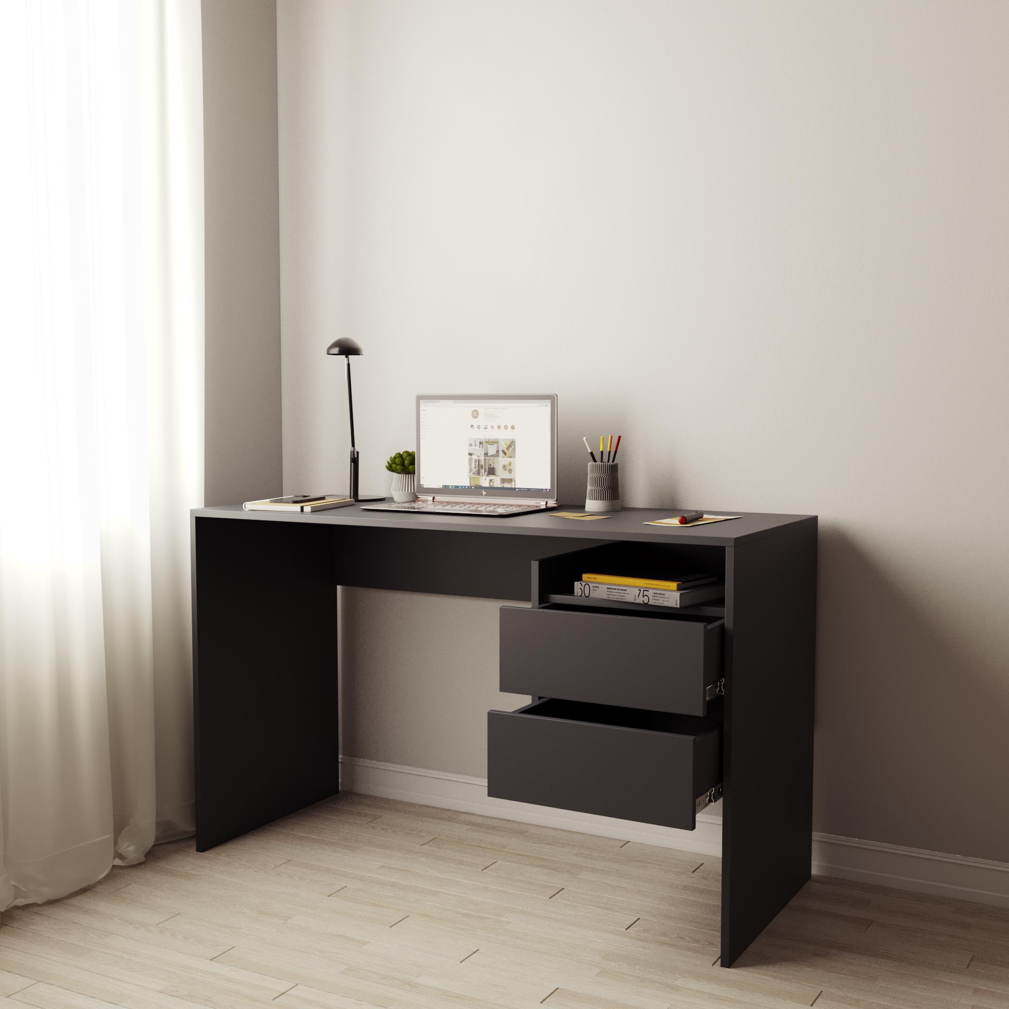 Комп'ютерний стіл із висувними шухлядами 1250х750х500 мм Антрацит (ST-06) - фото 2 Комп'ютерний стіл із висувними шухлядами 1250х750х500 мм Антрацит (ST-06) - фото 2