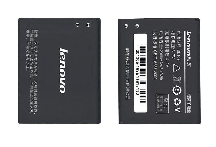 Аккумулятор для смартфона Lenovo BL169 A789 3,7V 2000 mAh 7,4 Wh Black