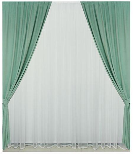 Комплект штор Микровельвет 1,5x2,85 м 2 шт. №43 Бирюзовый (BB76H-01) - фото 1 Комплект штор Микровельвет 1,5x2,85 м 2 шт. №43 Бирюзовый (BB76H-01) - фото 1