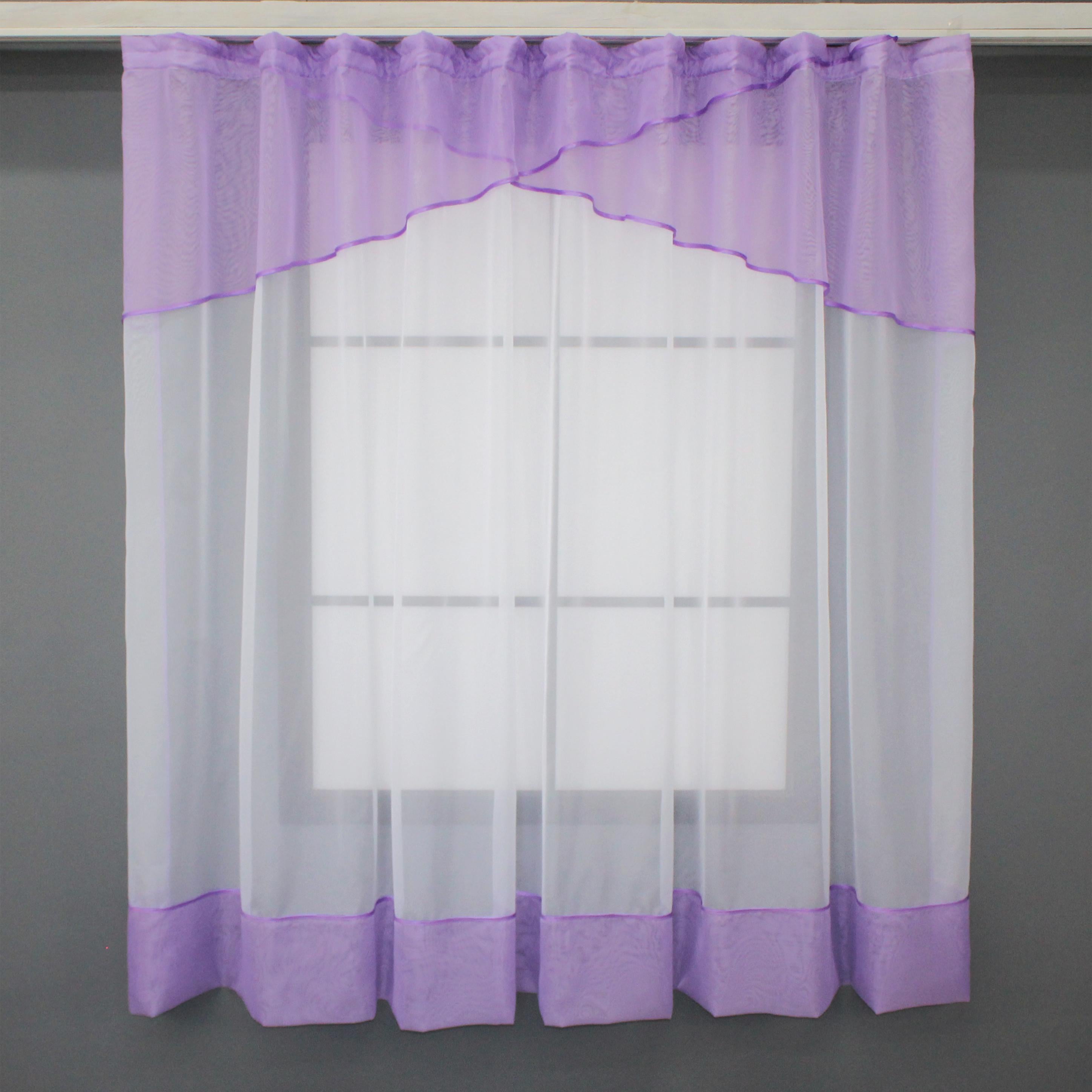 Занавеска кухонная VR-Textil № 078к 280х170 см Сиреневый/Белый (52-0783)