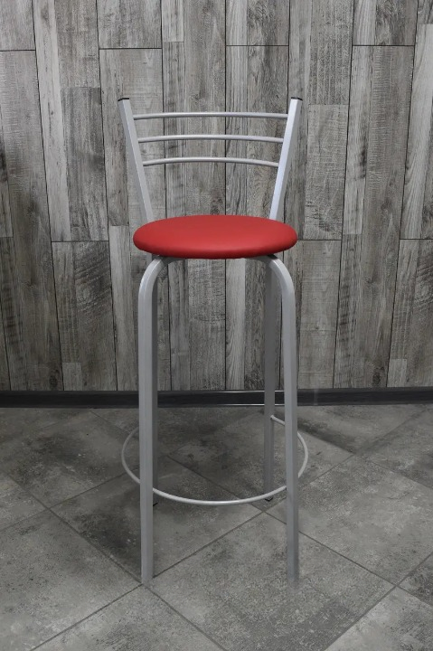 Барний стілець металевий 35х105 см Червоний/Сірий (28374460)