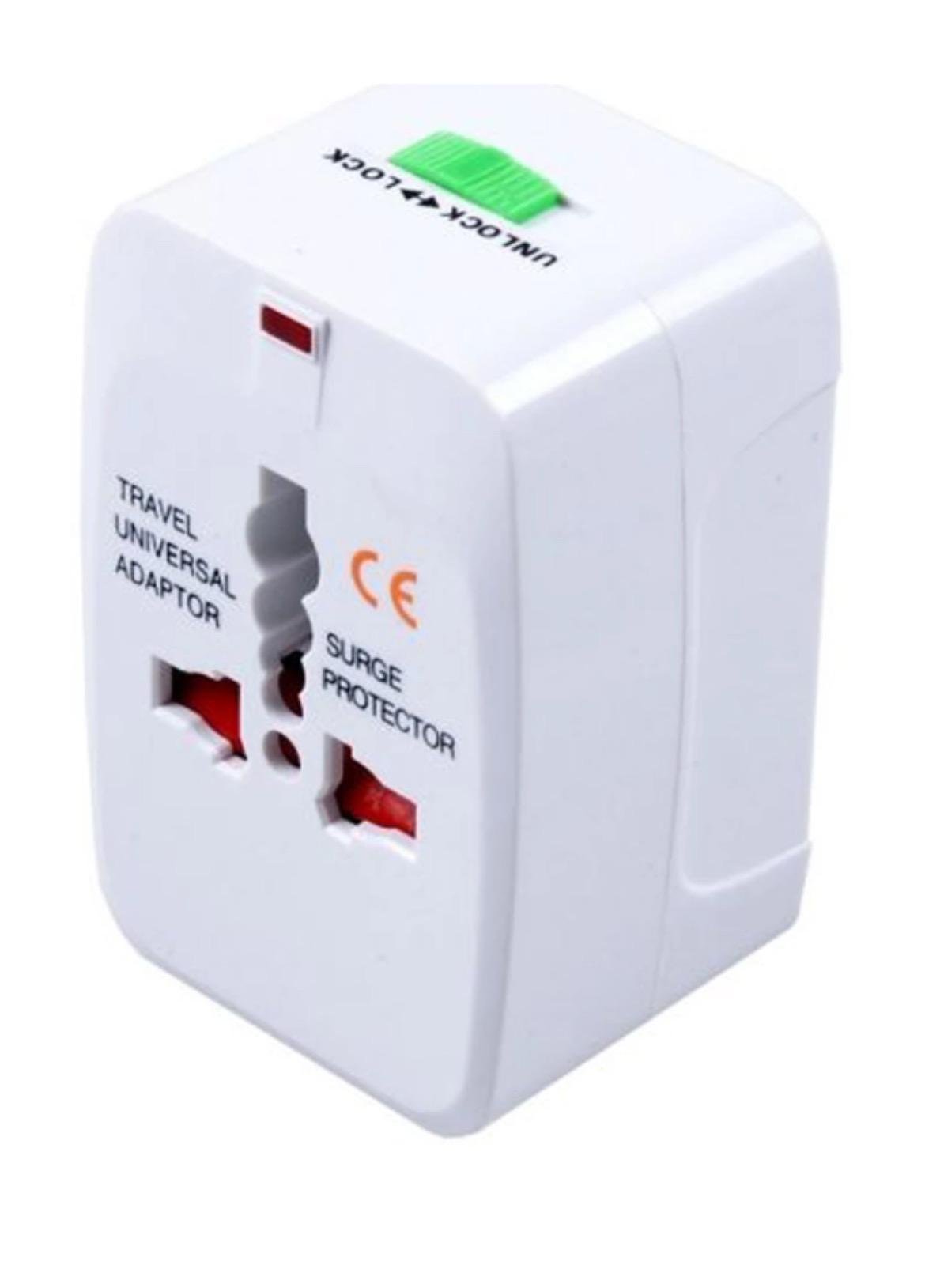 Адаптер сетевой Travel Adaptor компактный из американской и китайской розетки Белый (823M)