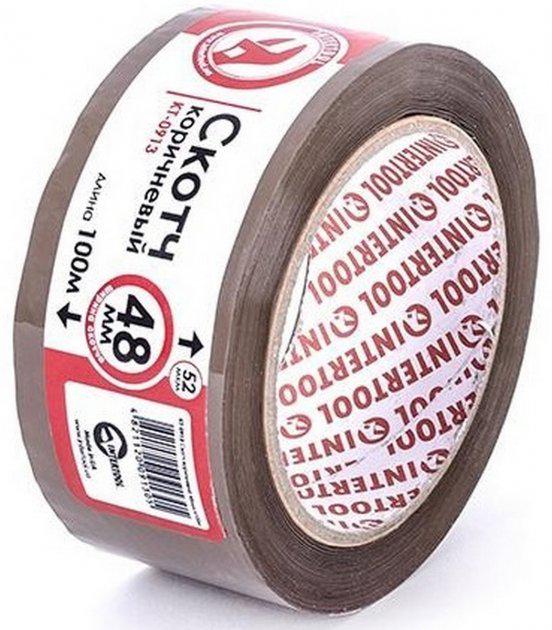 Скотч Intertool 48 мм 100 м Коричневий (KT-0913)