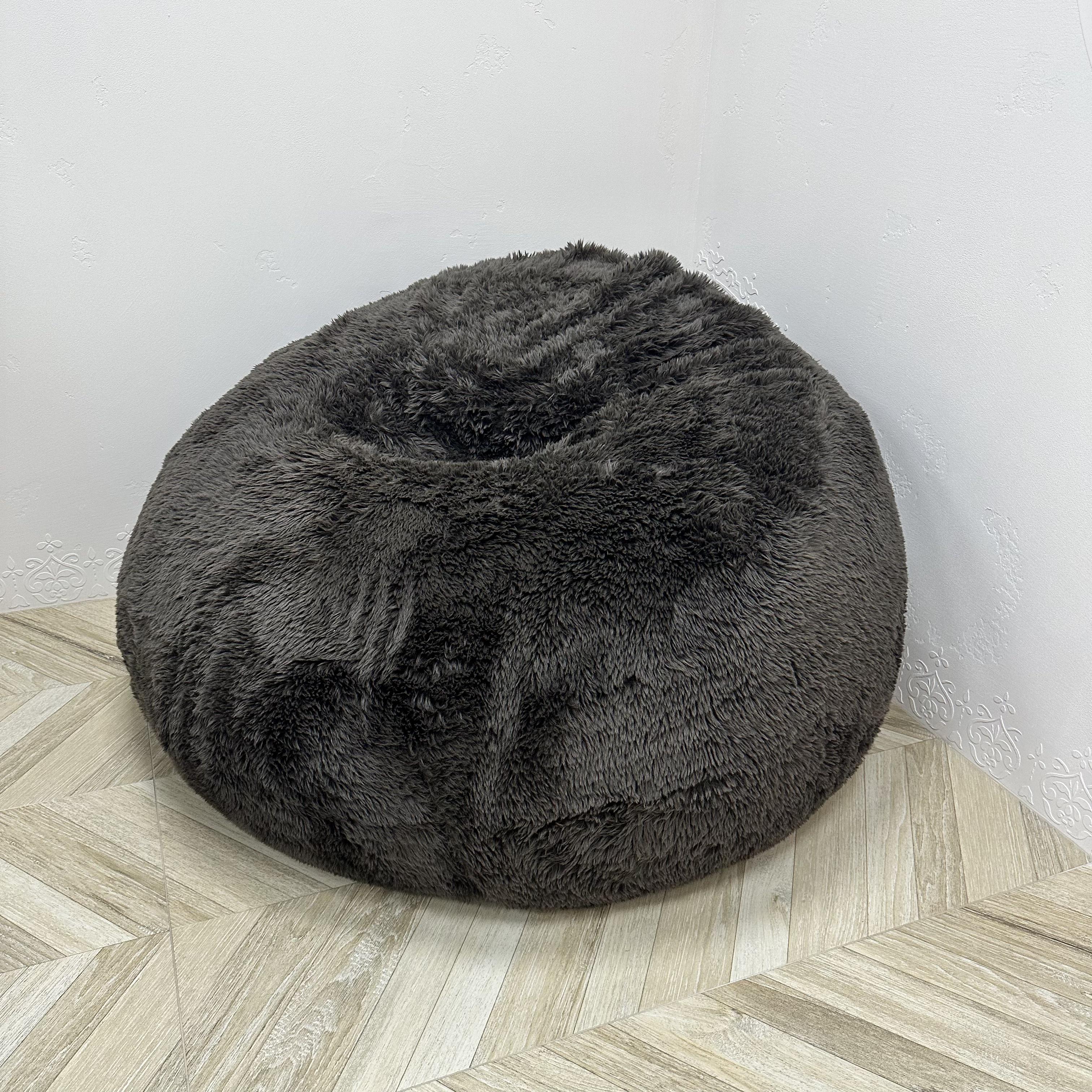 Безкаркасне крісло-мішок Comfort Home Mika хутряне Ø80 см