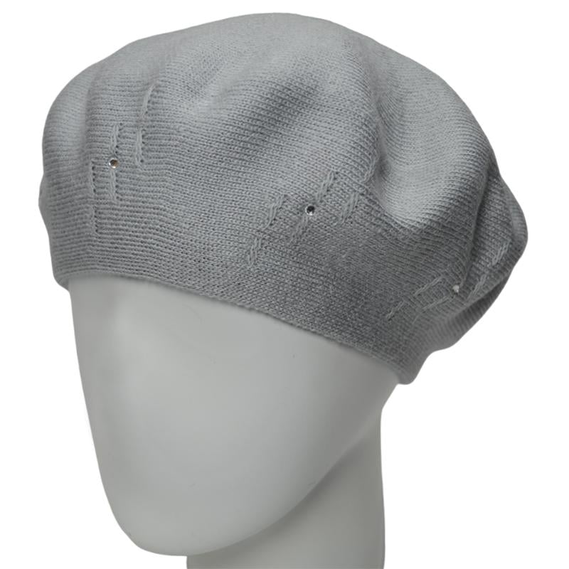 Берет жіночий Lirus Бусінка осінній тонкої подвійної в'язки Сіро-блакитний - фото 1 Берет жіночий Lirus Бусінка осінній тонкої подвійної в'язки Сіро-блакитний - фото 1