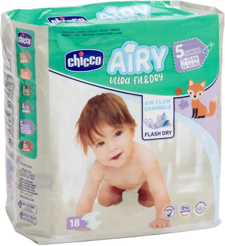 Подгузники Chicco Airy Ultra Fit & Dry 5 11-25 кг 18 шт. (16811)