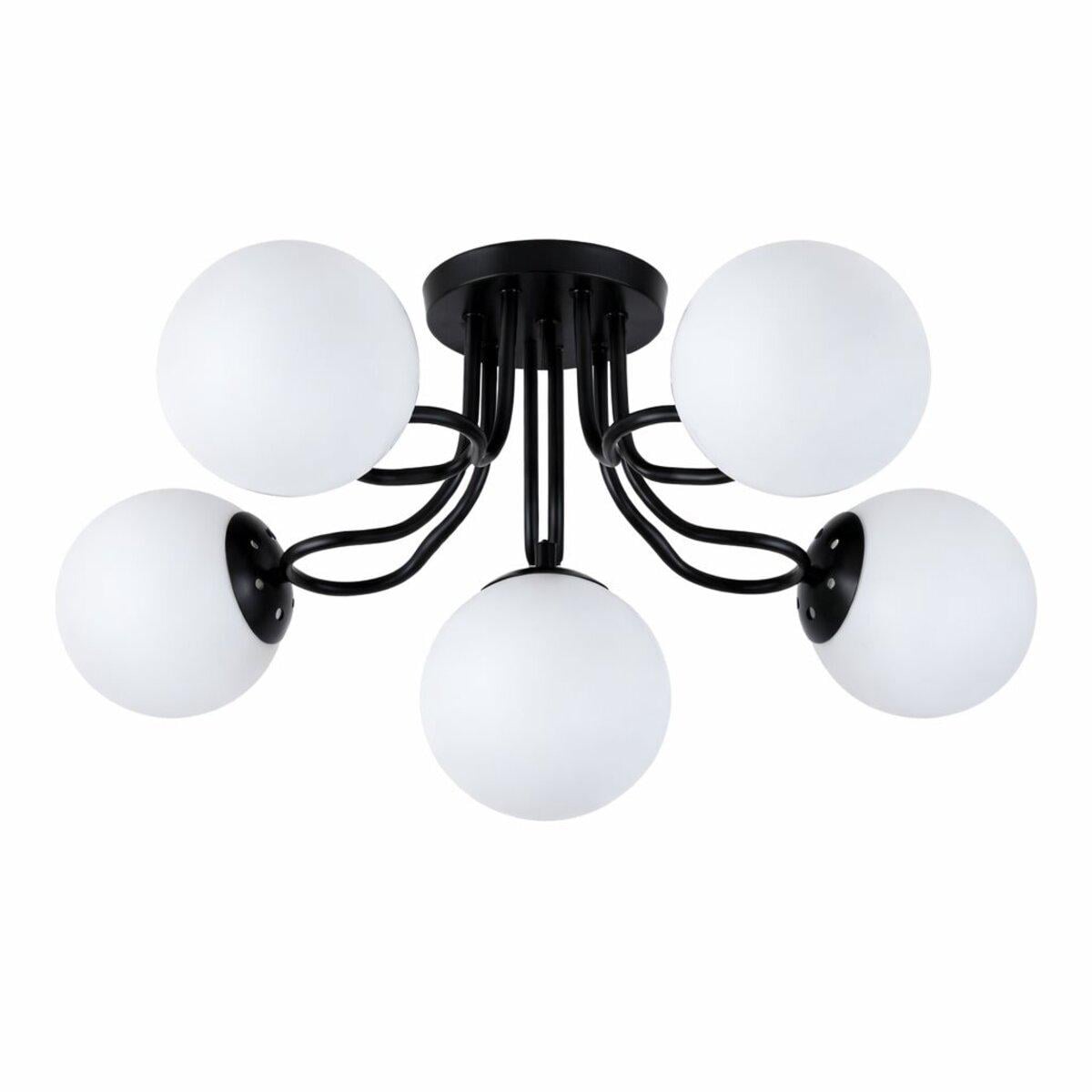 Люстра молекула потолочная Light House SRS-20523/6 BK черная, плафоны белые