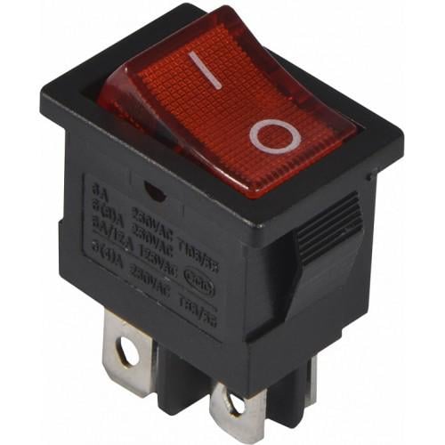 Переключатель TechnoSystems KCD1-4-201N R/B 220 V с подсветкой Red (1554871114)