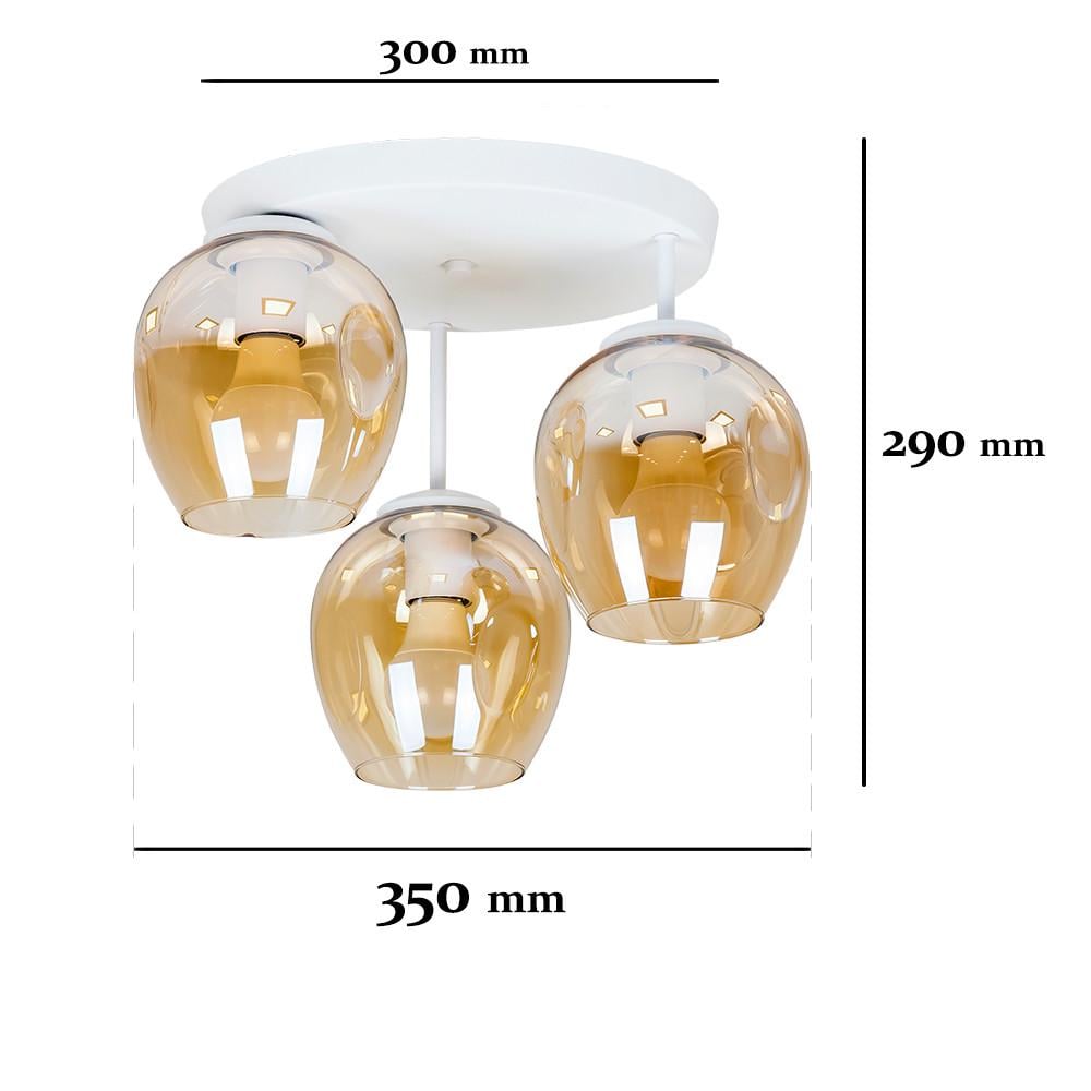 Люстра 756HPR0231F-3 WH+BR 300 мм Білий/Коричневий (LVS4632) - фото 2