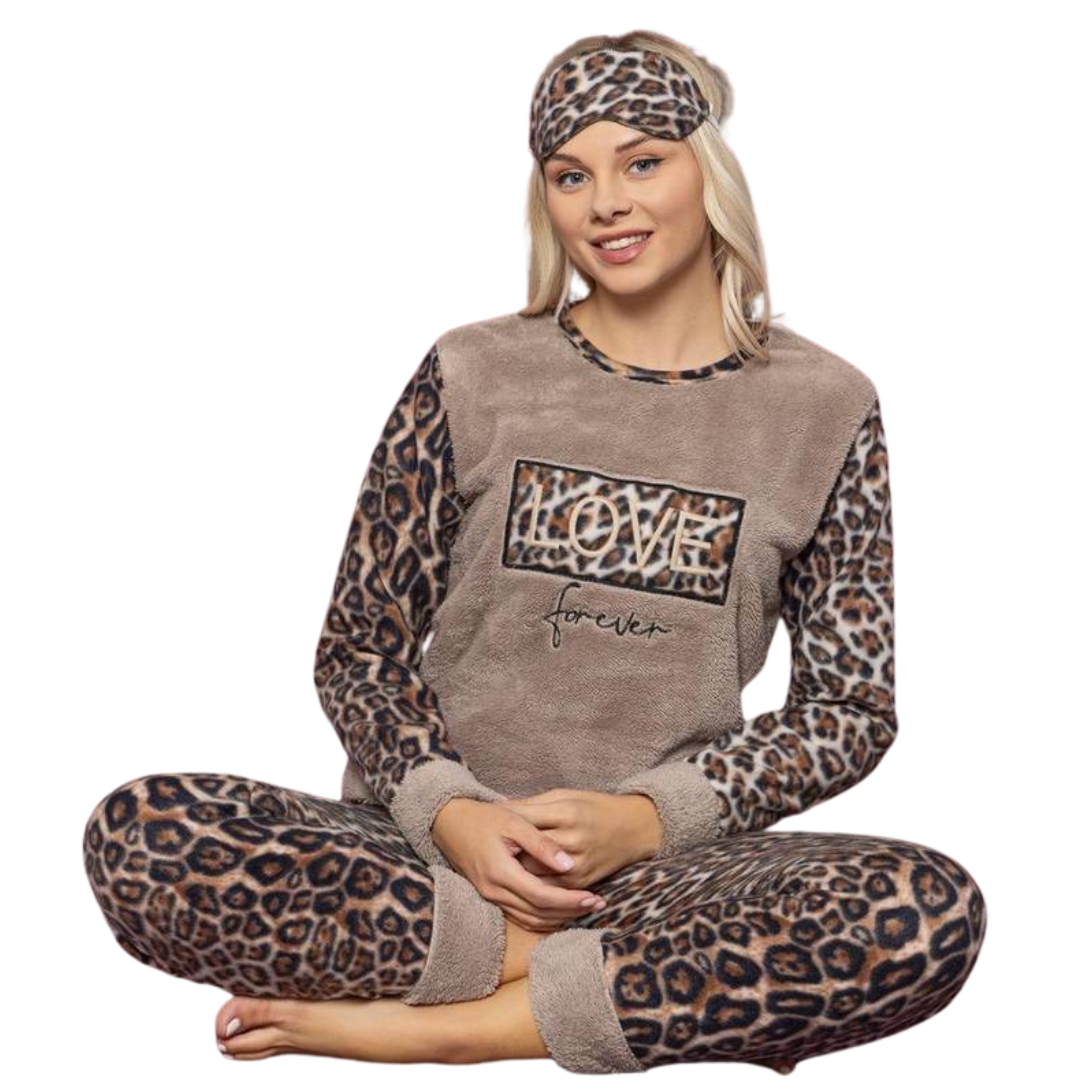 Піжама жіноча Asel флісова XL Леопардовий (8196)