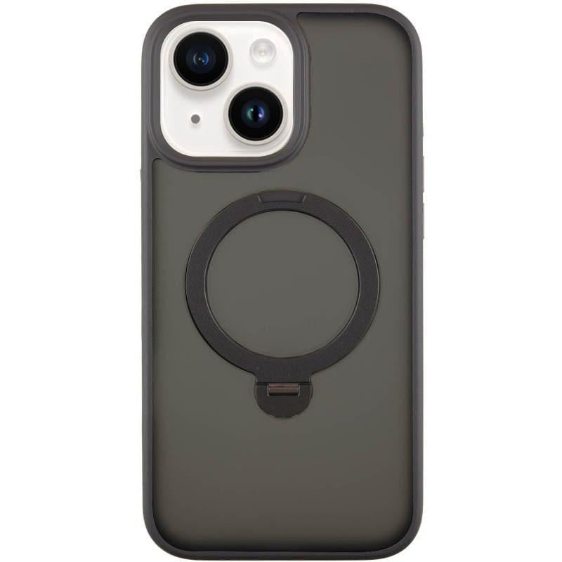 Противоударный чехол Metal Buttons with MagSafe Colorful HQ Ring для Apple iPhone 14 / 13 (6.1") Black