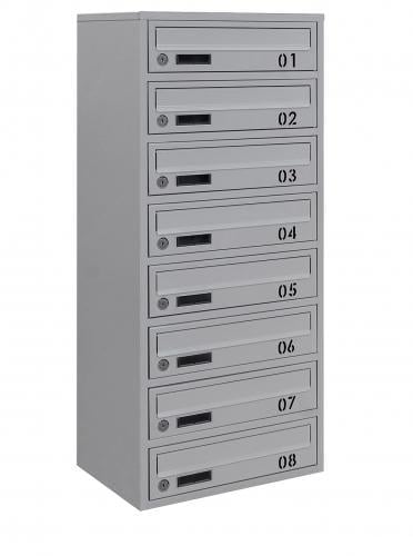 Почтовый ящик Галиндустрия E2-08-B многосекционный на 8 квартир металлический Серый (132-119-000004783)