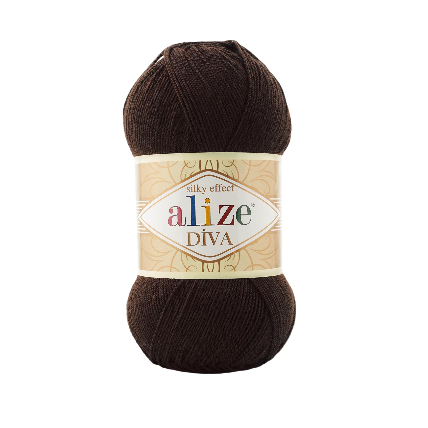 Пряжа Alize Diva 26 коричневий (7463)
