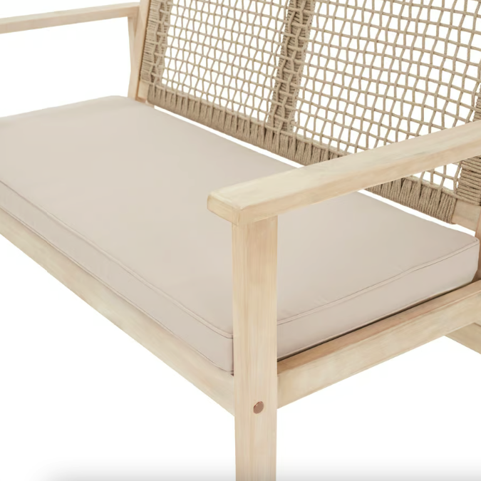 Лавка садова Di Volio Teracina з спинкою Бежевий (4935) - фото 2 Лавка садова Di Volio Teracina з спинкою Бежевий (4935) - фото 2