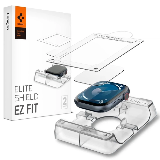 Плівка захисна Spigen EliteShield EZ Fit для Apple Watch 45 мм захист дисплея Series 7/8/9 2 шт.