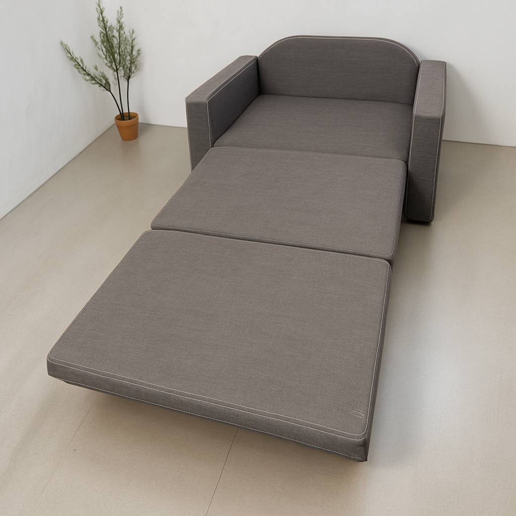 Диван-кресло мягкий раскладной Tobi Sho Максиан рогожка Bahama 1140х850х730 мм 9/Капучино