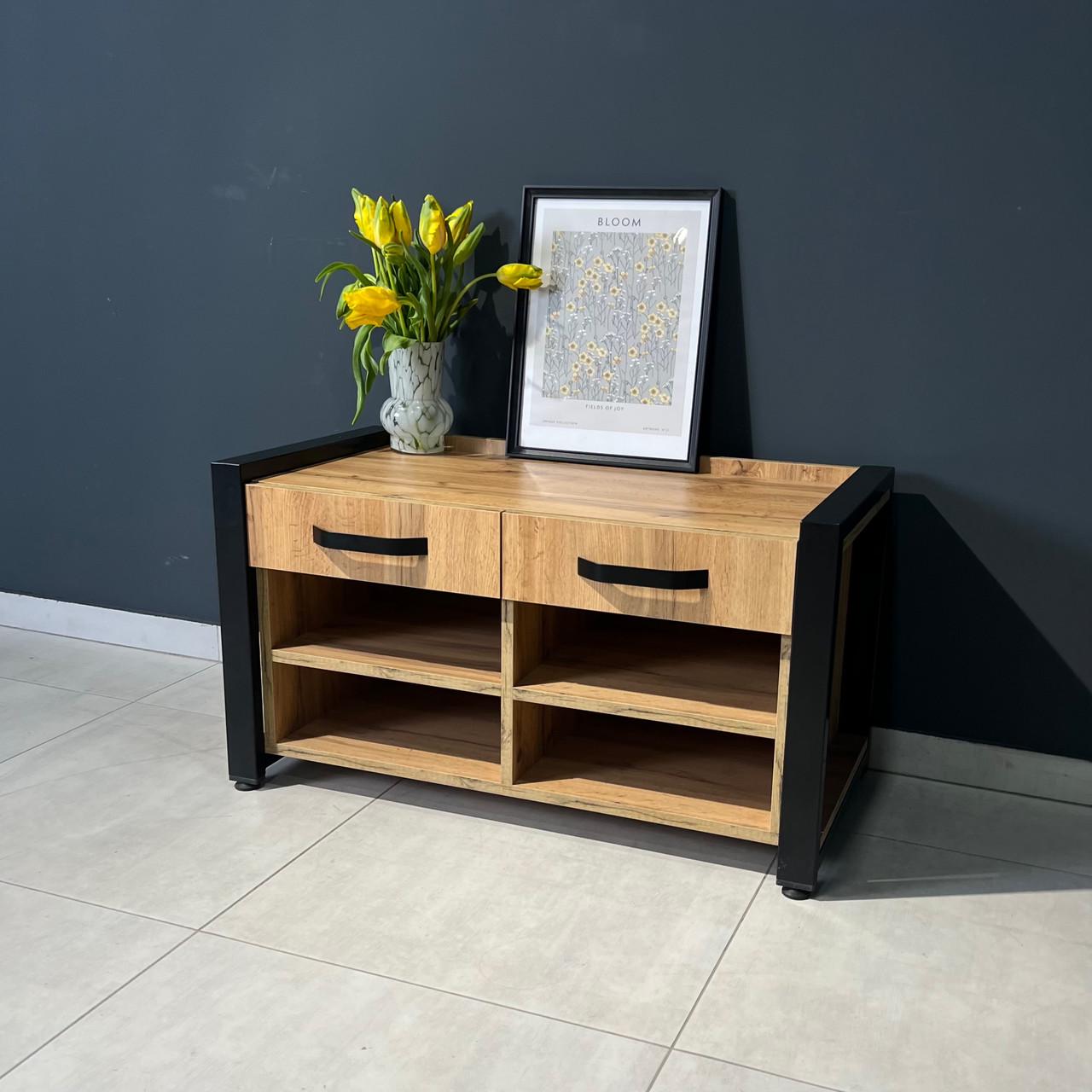 Тумба для спальні приставна з висувними шухлядами та відкритими полицями Loft (000088438) - фото 3 Тумба для спальні приставна з висувними шухлядами та відкритими полицями Loft (000088438) - фото 3