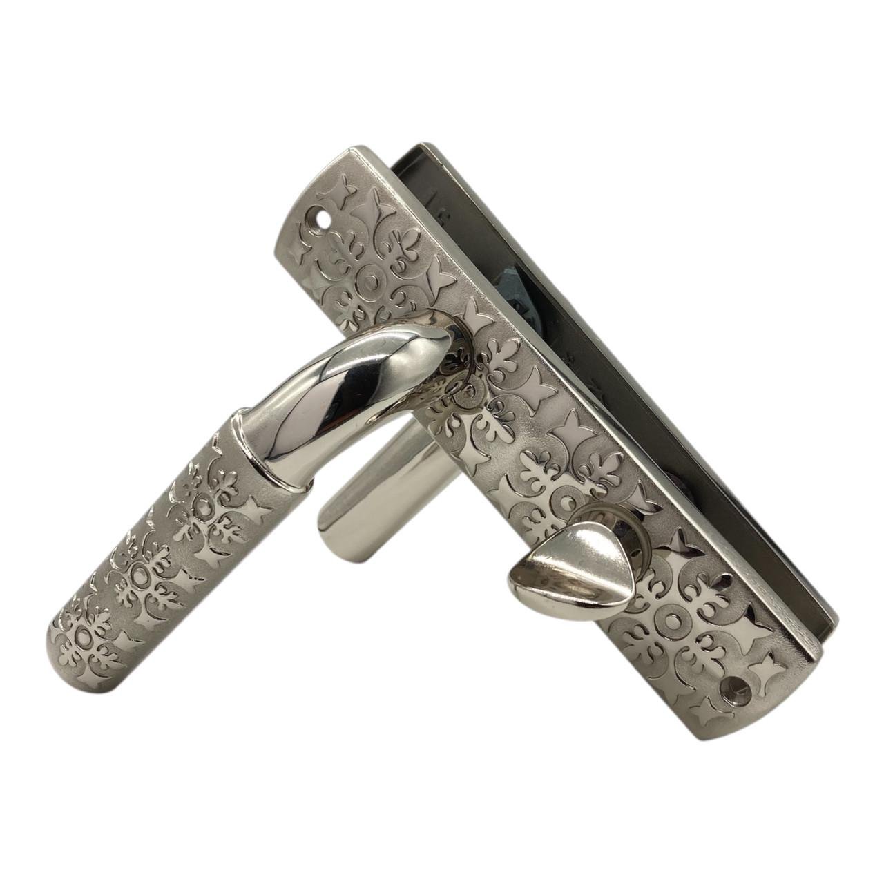 Ручка для межкомнатных дверей Ozen Istambul Lux WC под защелку 62 мм Krom/Saten (310017)