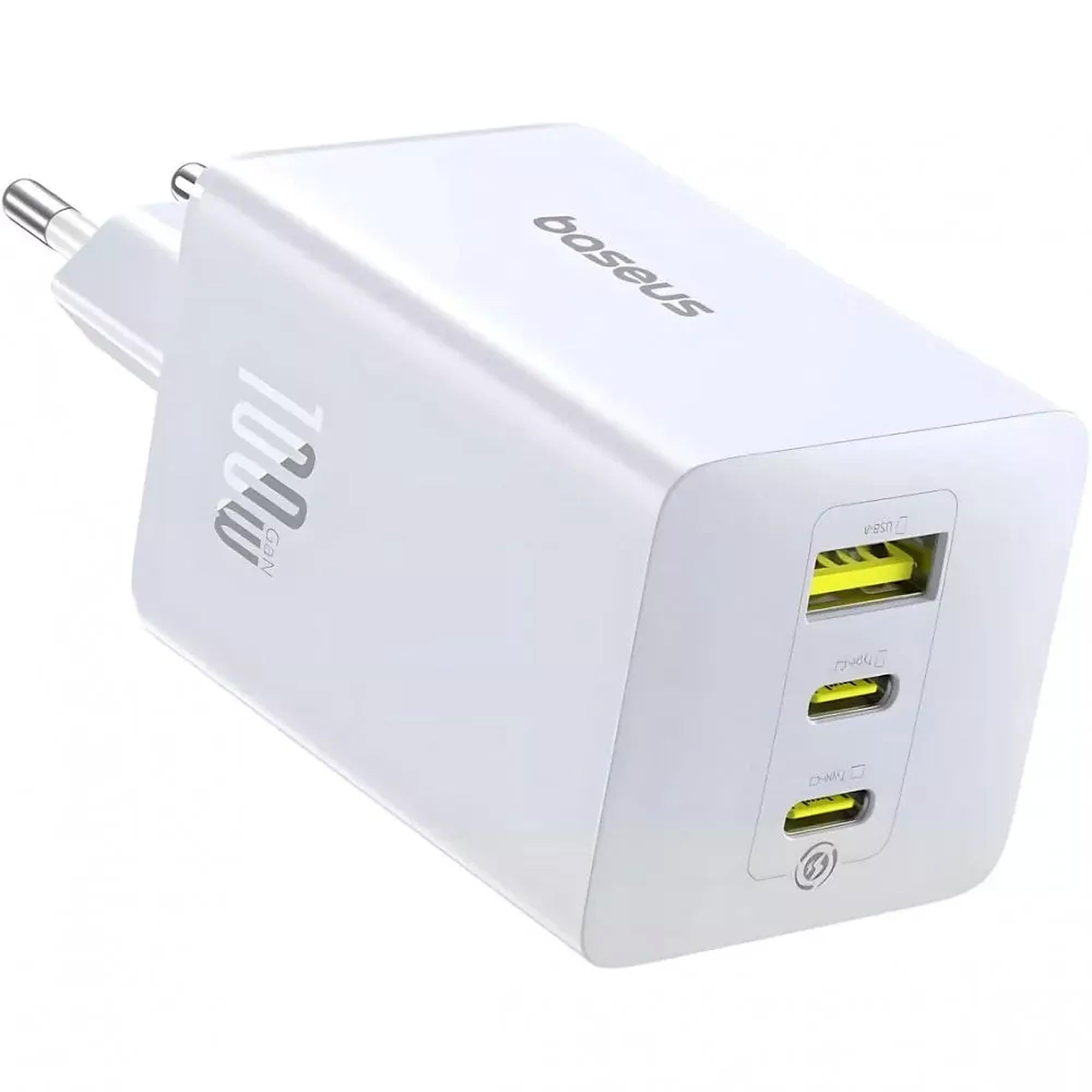 Зарядное устройство BASEUS EnerFill FE22 100W 2хType-C+USB с быстрой зарядкой PD/QC 100-240V Белый (707220003) Зарядное устройство BASEUS EnerFill FE22 100W 2хType-C+USB с быстрой зарядкой PD/QC 100-240V Белый (707220003)