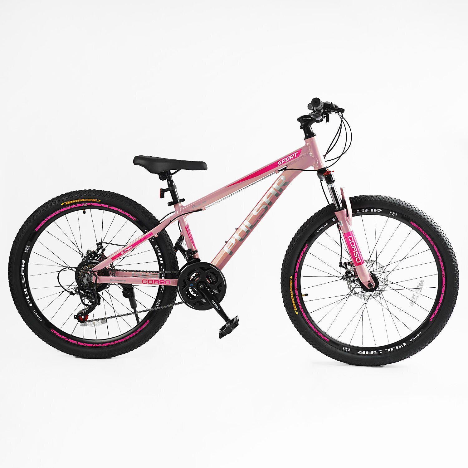 Велосипед горный Corso Pulsar алюминиевый 26"/13" Розовый (436655910) Велосипед горный Corso Pulsar алюминиевый 26"/13" Розовый (436655910)