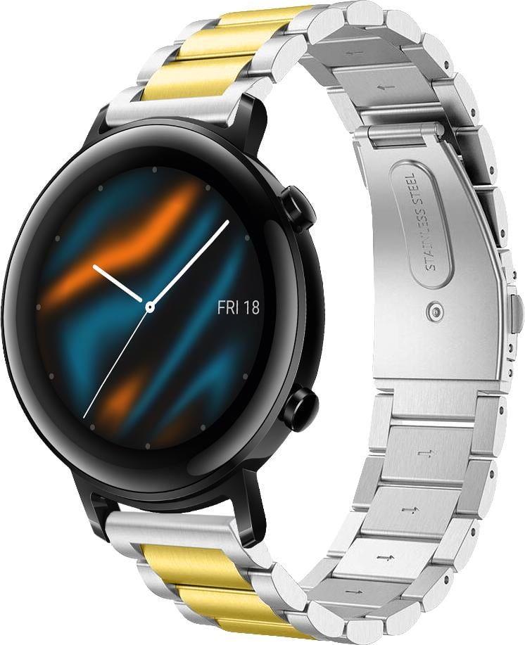 Металевий ремінець Shain Line для Huawei Watch GT 2 42 мм Silver Gold (28106-67)