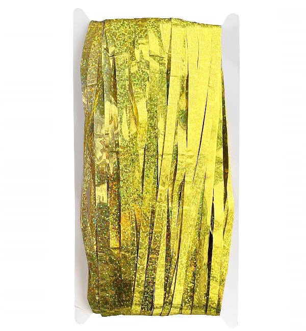 Занавес из дождика для фотозоны 2х1 м голограмма Золотой