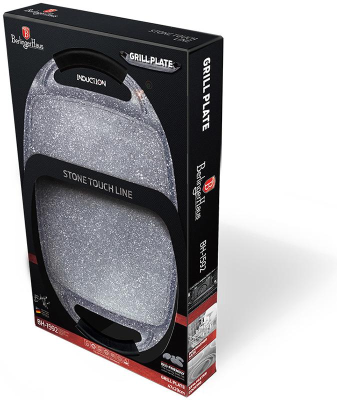 Деко-гриль Berlinger Haus Grey Stone 47х29 см з індукційним дном гранітне покриття (BH-1592) - фото 3 Деко-гриль Berlinger Haus Grey Stone 47х29 см з індукційним дном гранітне покриття (BH-1592) - фото 3