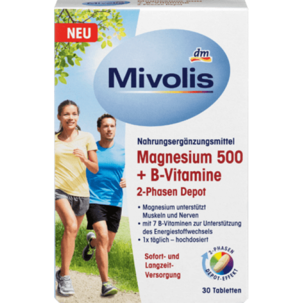 Витаминный комплекс Mivolis Magnesium 500 + B-Vitamine 2-Phasen Depot 30 шт. (101090)