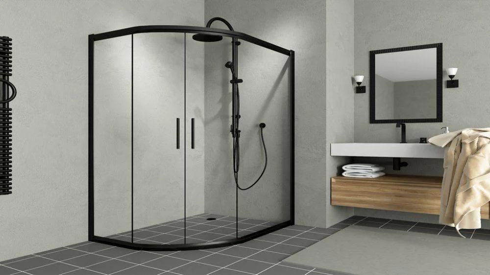Душевая кабина Aquanil Daniel прозрачное стекло 120x80x190 см Черный профиль