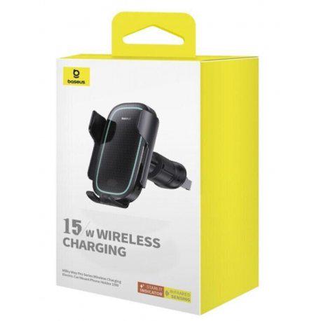 Автотримач з БЗП Baseus Milky Way Pro 15W Black (C40357000111-00) - фото 5 Автотримач з БЗП Baseus Milky Way Pro 15W Black (C40357000111-00) - фото 5