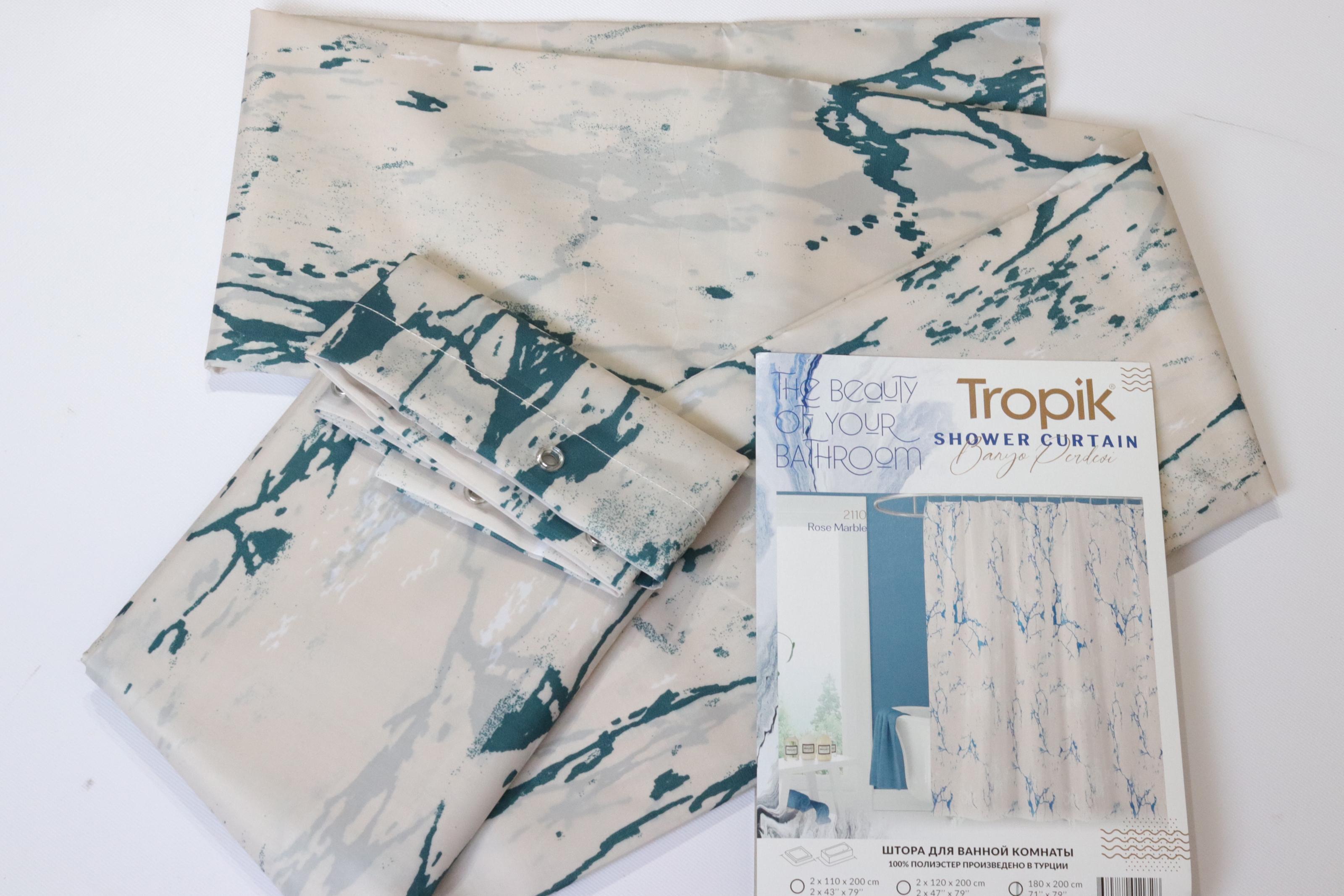 Штора для ванной Tropik Rose Marble 180x200 см (60066041) - фото 5 Штора для ванной Tropik Rose Marble 180x200 см (60066041) - фото 5